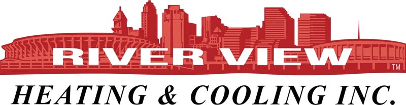 Riverview Heating and Cooling logo with skyline